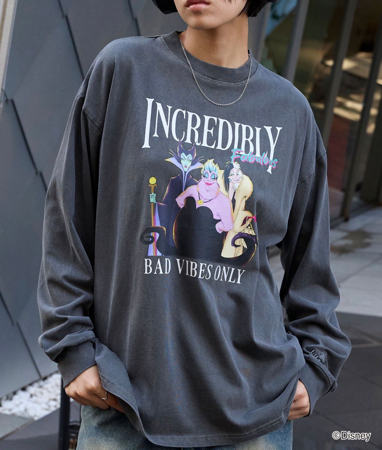 【預購】JN022602 Disney Villains 洗舊感長袖上衣