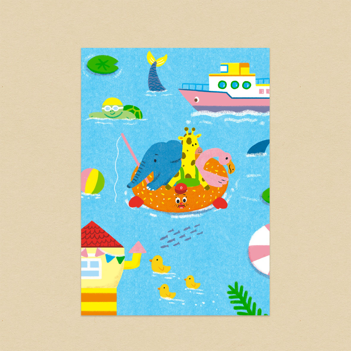 甜甜圈救生圈/A6明信片