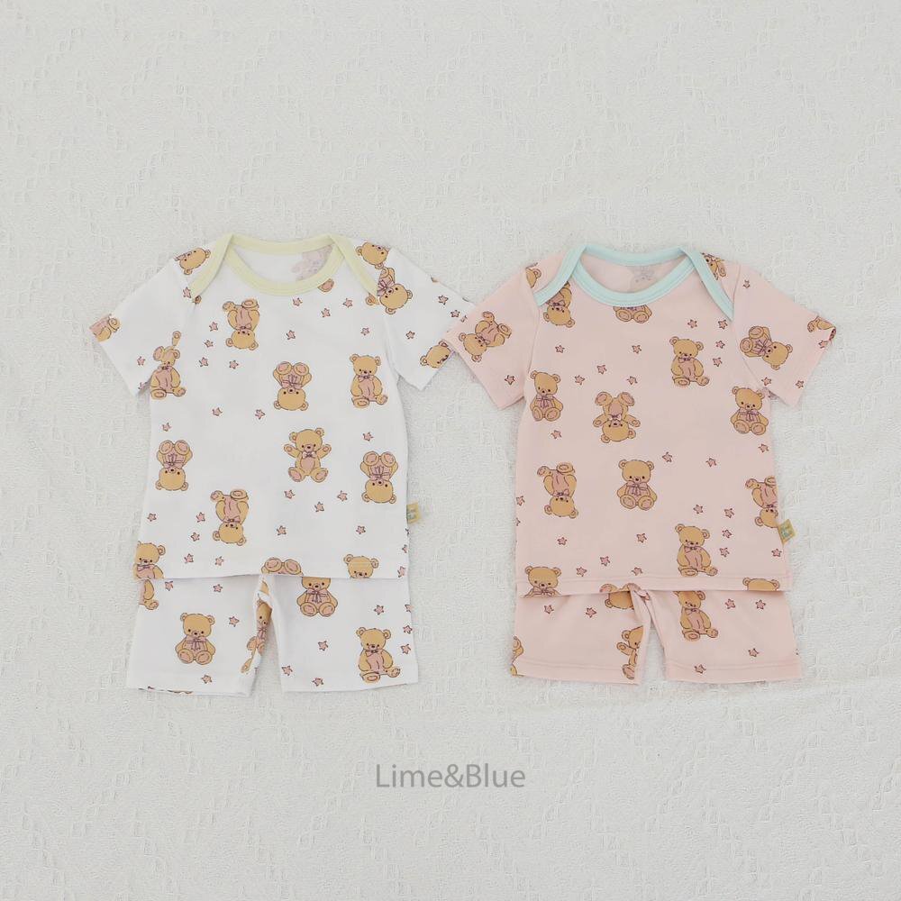 正韓夏Limeblue 四色嫩嬰可愛熊熊家居服