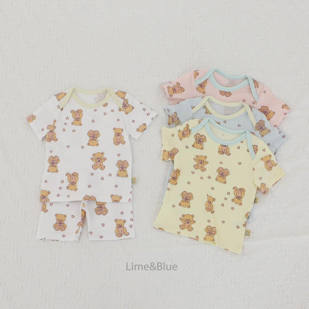 正韓夏Limeblue 四色嫩嬰可愛熊熊家居服