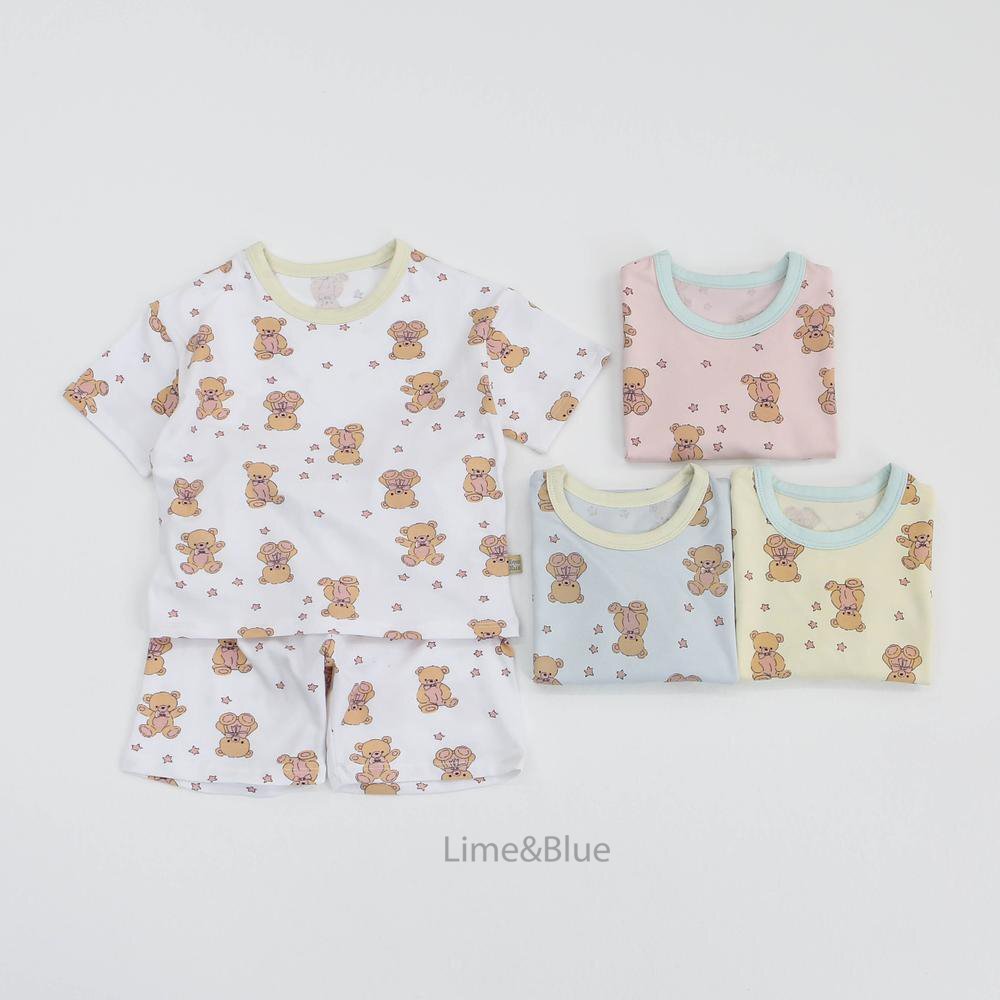 正韓夏Limeblue 親子裝_四色可愛熊熊家居服