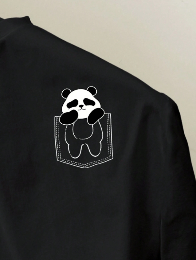 KADMAX大尺碼-大碼男胸口可愛趴趴熊貓短袖TEE〈KSMS2764〉