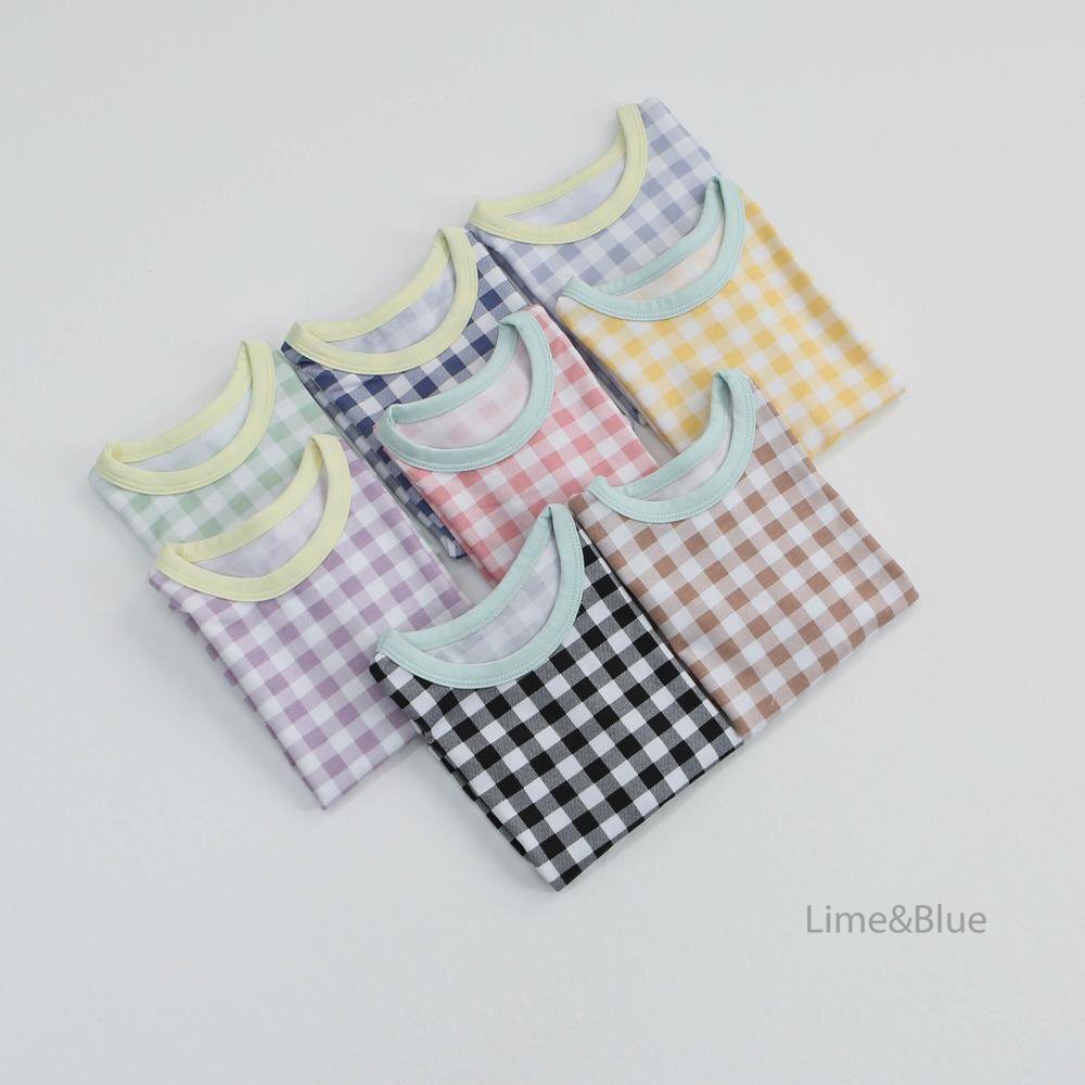 正韓夏Limeblue 親子裝_八色方格家居服