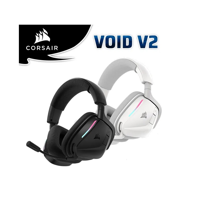 CORSAIR 海盜船 VOID V2 天行者 RGB無線耳機麥克風 黑色/白色