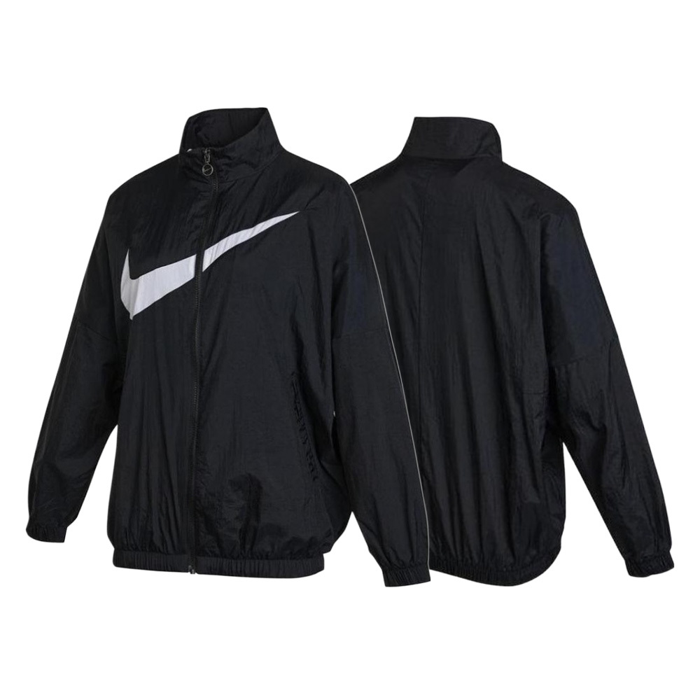 W Nike NSW Essential Jacket 黑 胸前大勾 尼龍外套 女款 DX5865-010