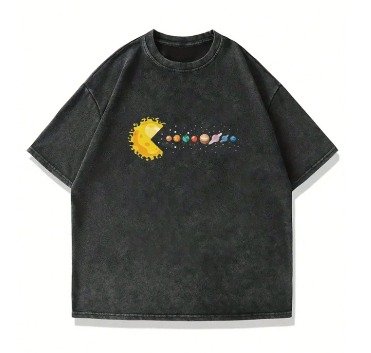 KADMAX大尺碼-大碼男黑暗星空水洗短袖TEE〈KSMS2765〉