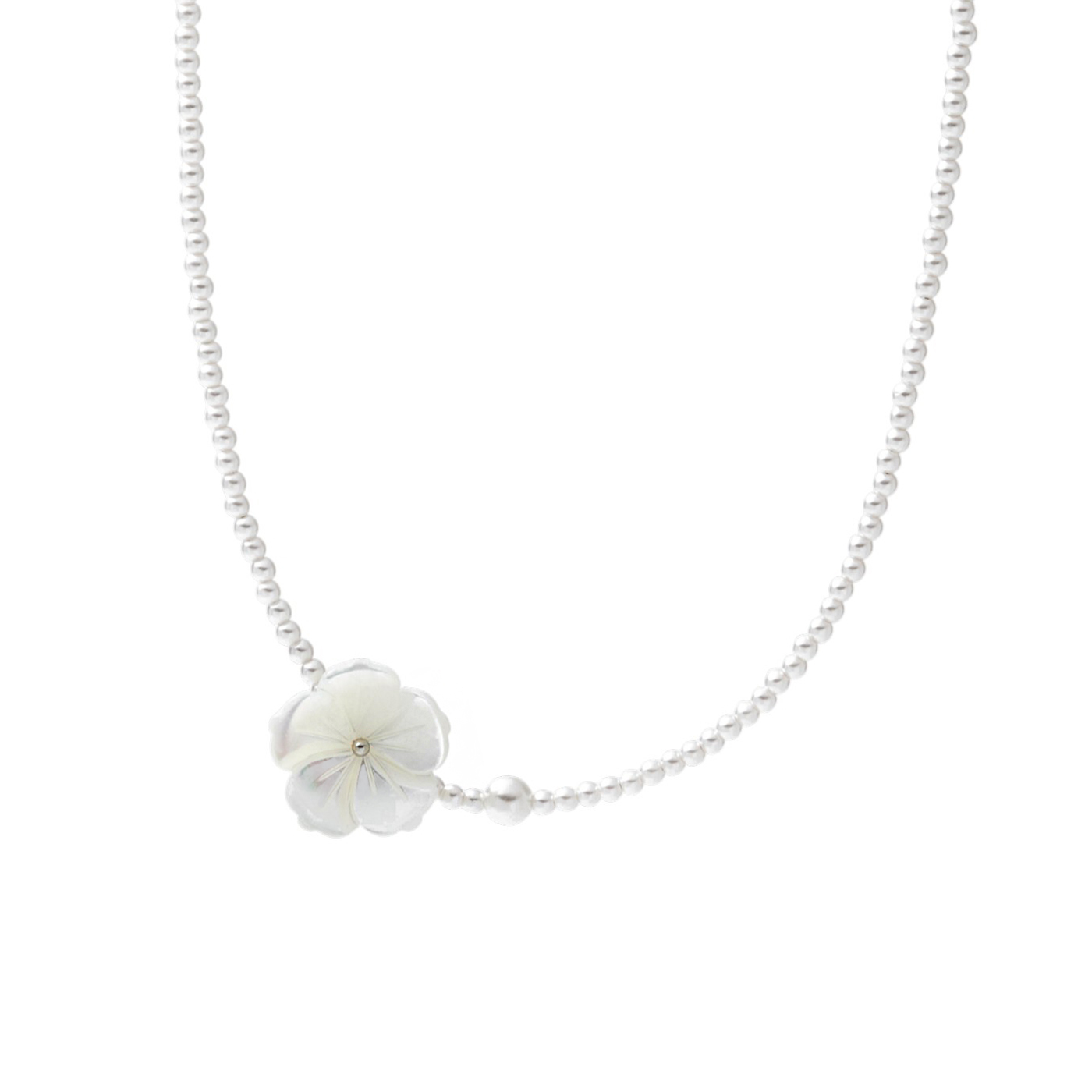 平價飾品,純銀,花,珍珠,項鍊