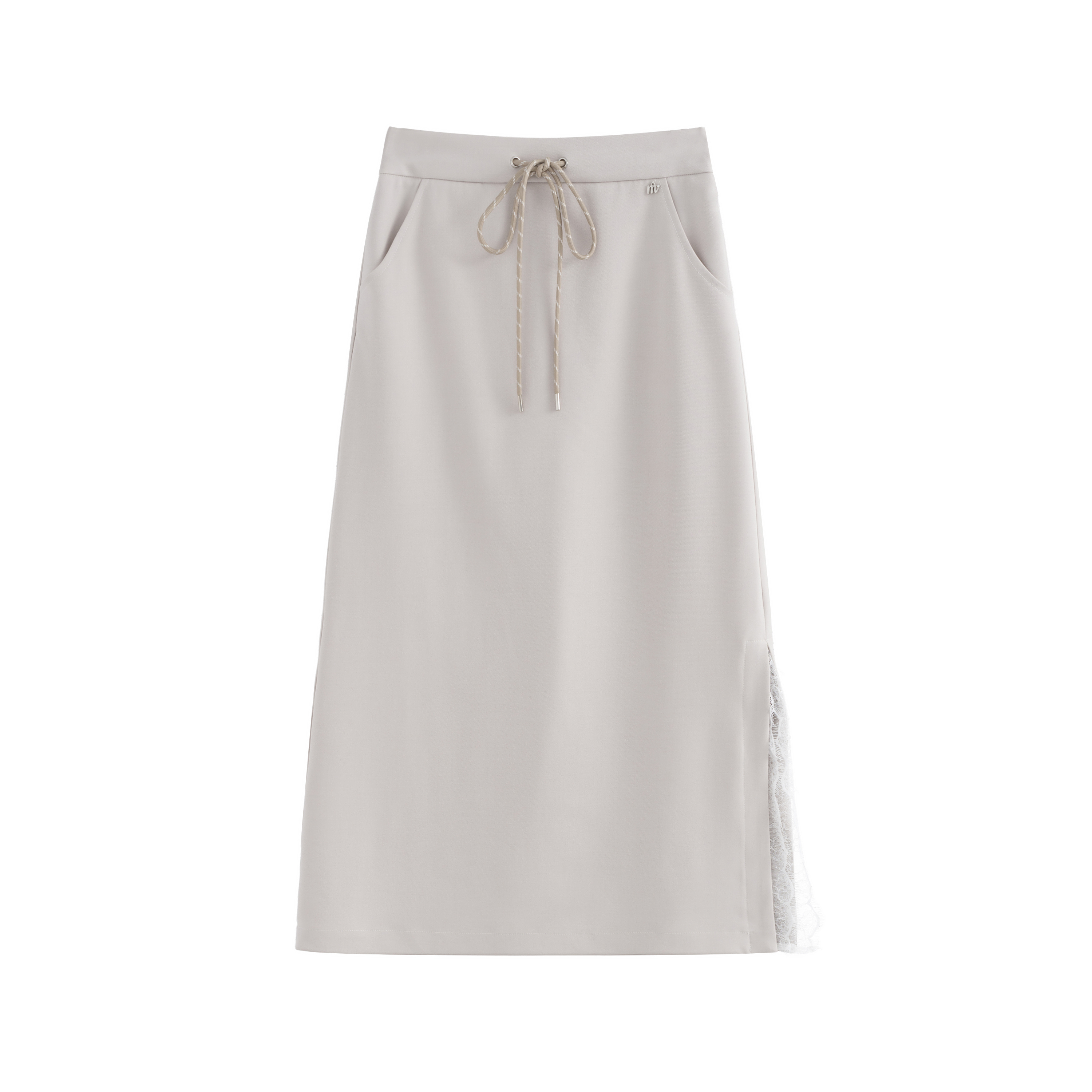 mi-tu 抽繩開叉蕾絲半身裙