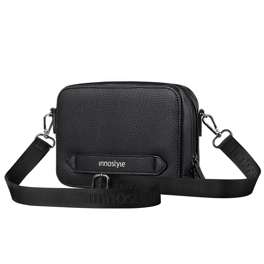 innostyle LuxLeather系列 經典荔枝紋皮革 側背包 斜背包 包包 休閒包 小包 可拆卸背帶