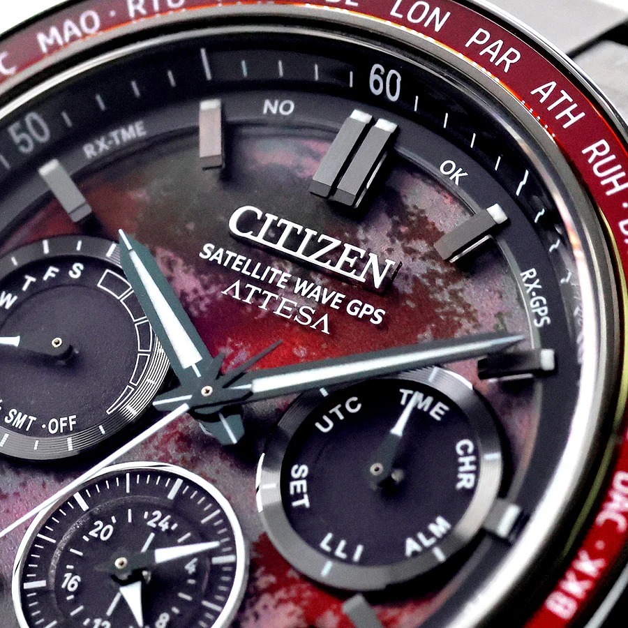 Citizen 星辰 Attesa Eco-Drive satellite wave analog Titanium strap GPS Chronograph limited CC4077-71Z 衛星光動能 GPS F950 機芯 酒紅色錶盤 限量版腕錶