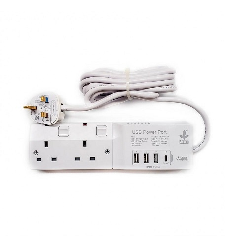 豐業 S624USB 13A 2位獨立燈制排蘇連 3A+1C 500394620