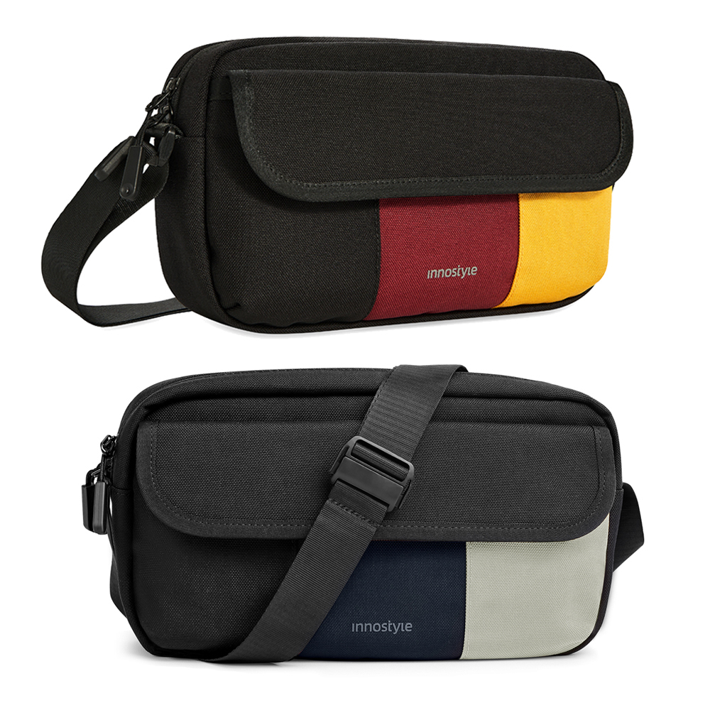 innostyle VersalSling系列 防潑水經典撞色尼龍 側背包 斜背包 包包 休閒包 YKK拉鍊