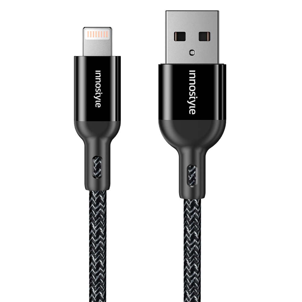 innostyle PowerFlex系列 蘋果MFi認證 USB-A TO Lightning充電傳輸快充線 凱夫拉 1.5M 支援iPhone5-14系列