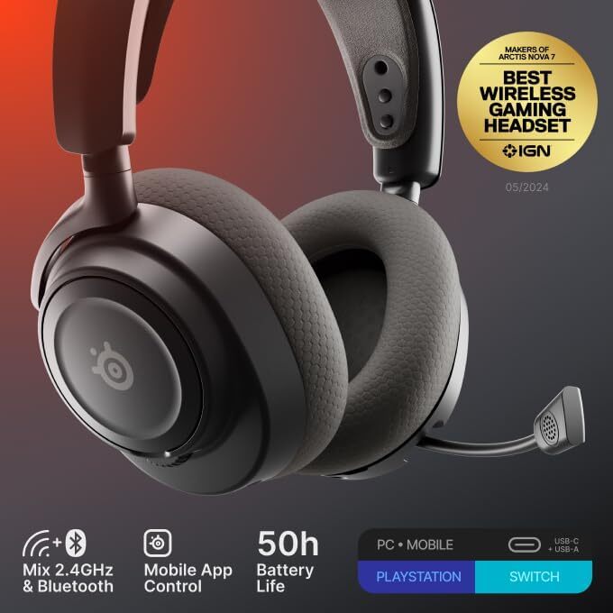 SteelSeries Arctis Nova 7P Wireless Gen 2 三模無線遊戲耳機（PlayStation 版本｜白色）