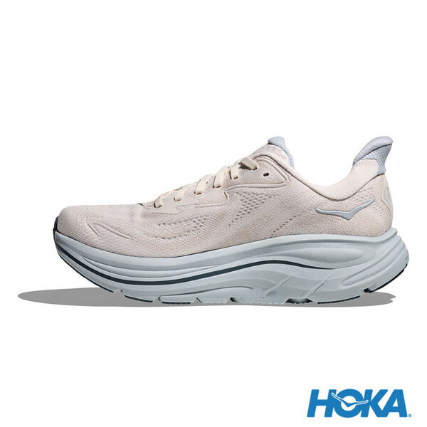 Hoka Clifton 10 Wide 1162050-GRTM 女 慢跑鞋 寬楦 跑鞋 路跑 米灰 藍