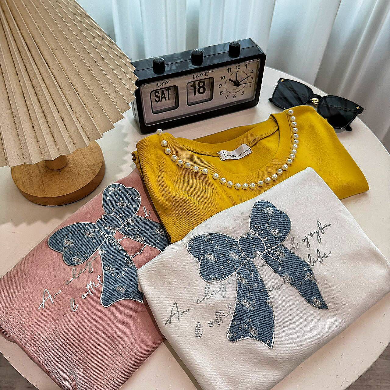 A8117-領珍珠.貼片蝴蝶結棉衣