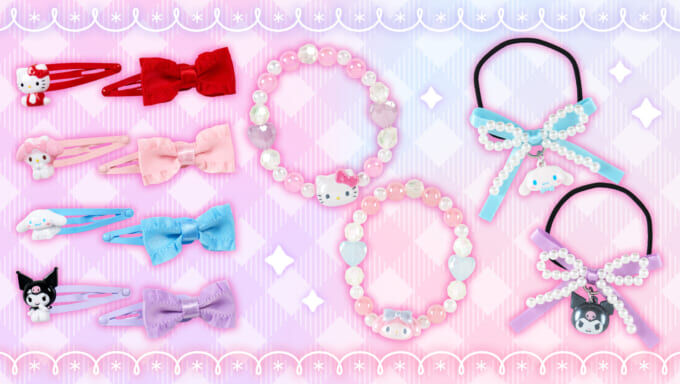 日本 Sanrio 珠珠蝴蝶結款頭飾橡根