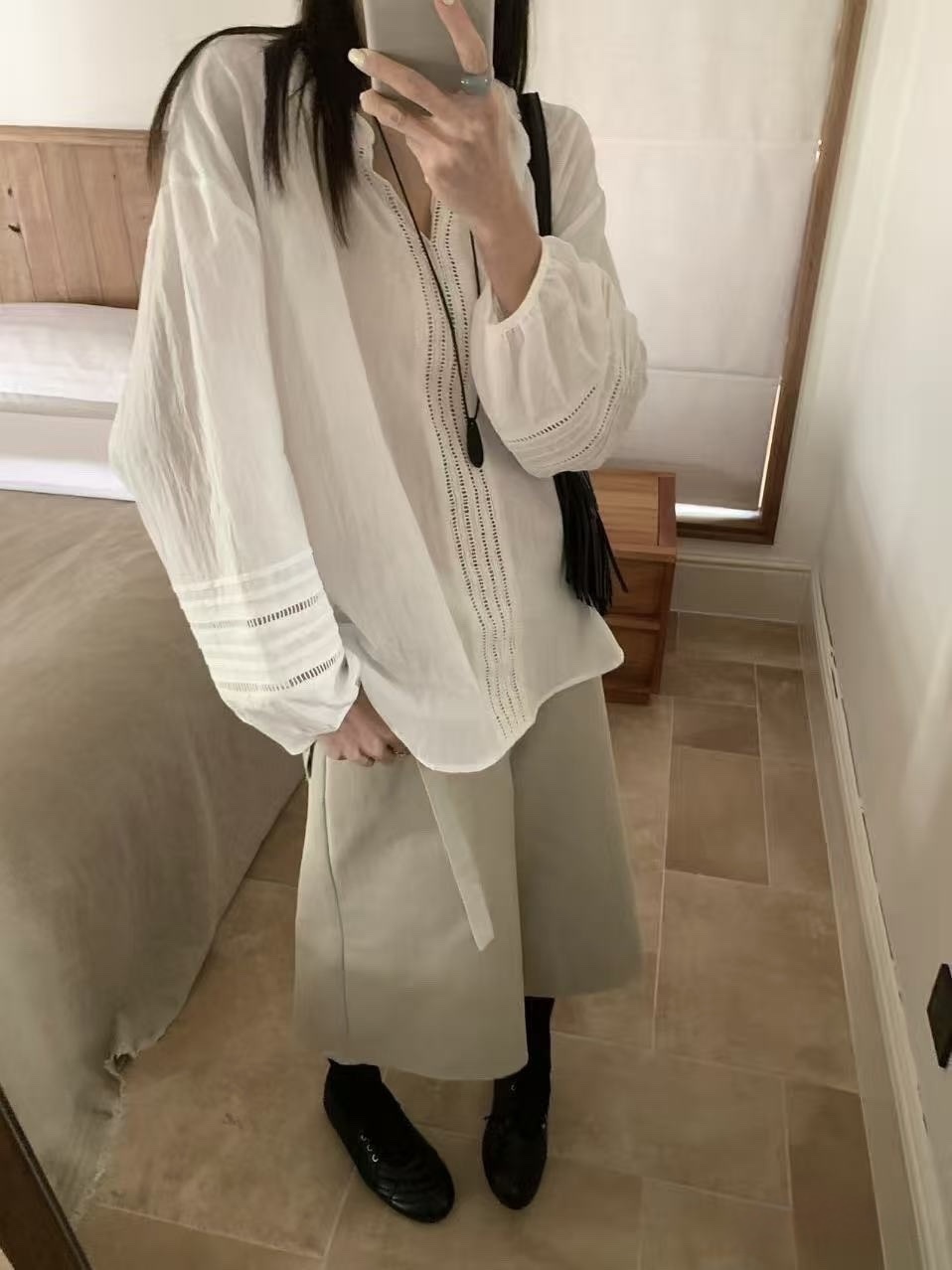 283 法式渡假感麻料襯衫