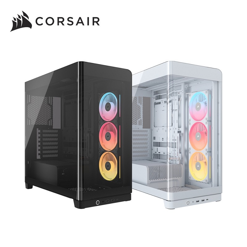 海盜船 Frame 4500X 一體式全景玻璃 E-ATX機殼 黑/白 附RS120R風扇*3/附LX120R風扇*3