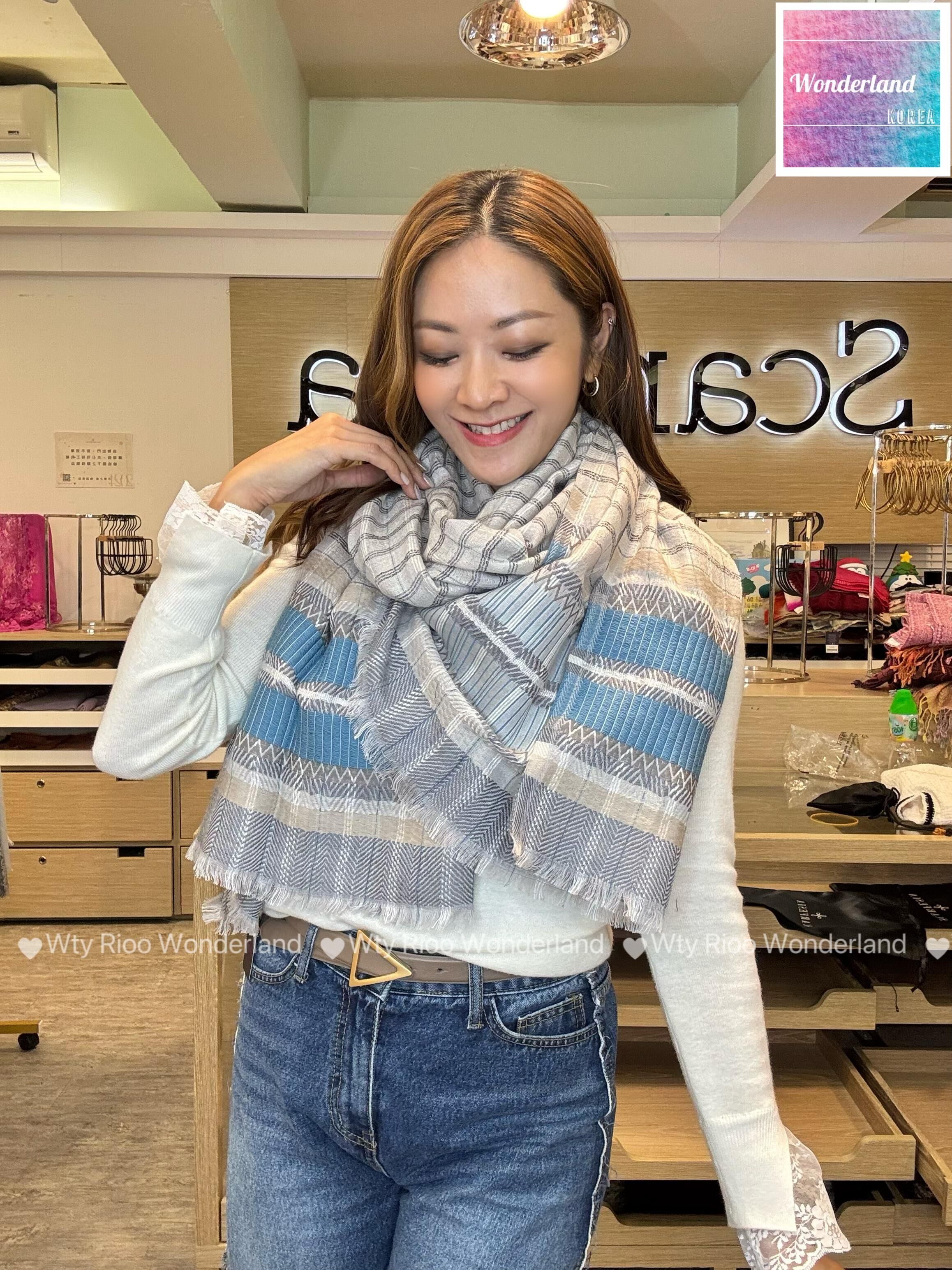 W022602英倫格仔 silk wool羊毛頸巾