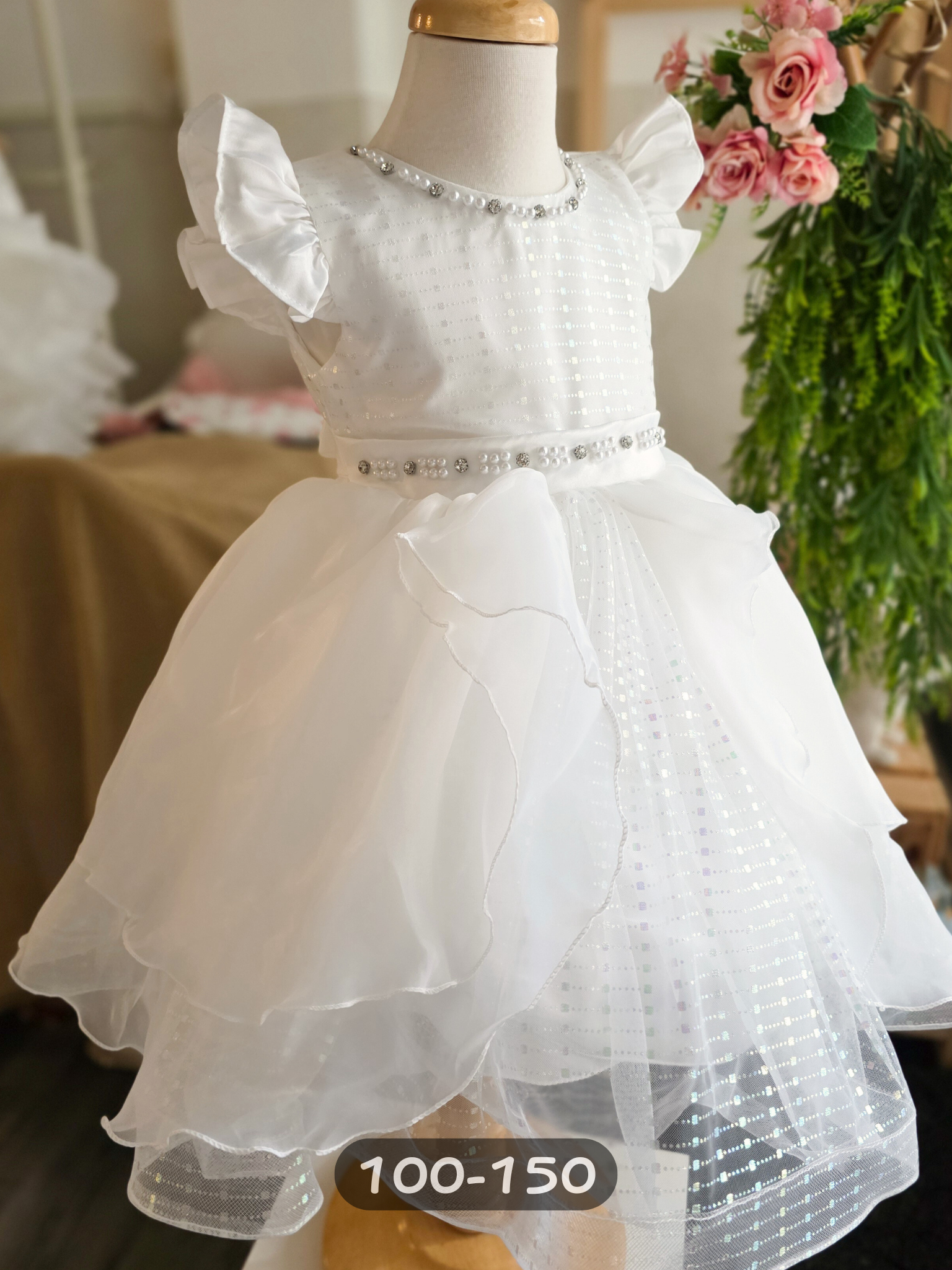 飛袖小格紗 洋裝/小禮服