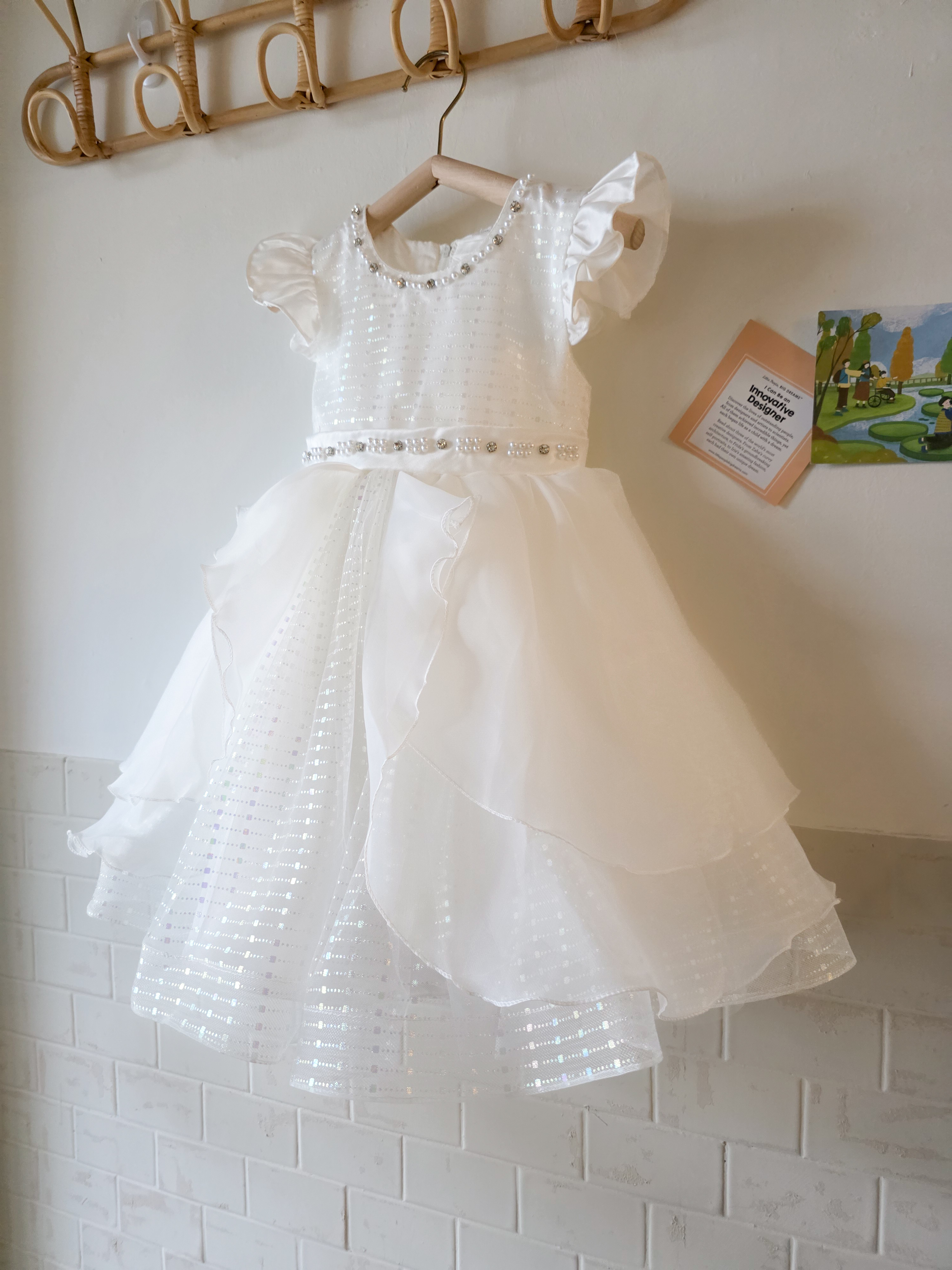 飛袖小格紗 洋裝/小禮服