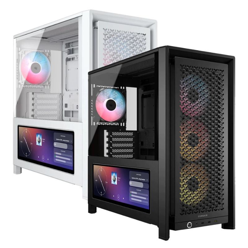 Corsair 海盜船 Frame 4000D機殼含XENEON EDGE LCD螢幕 黑/白 附RS140炫光風扇*4