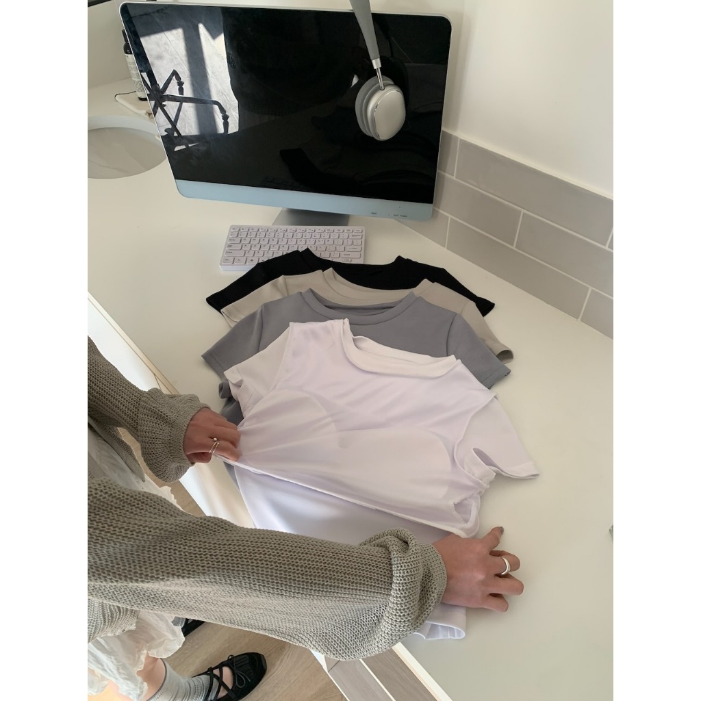 A05 涼感雲朵棉罩杯短袖上衣 #9874