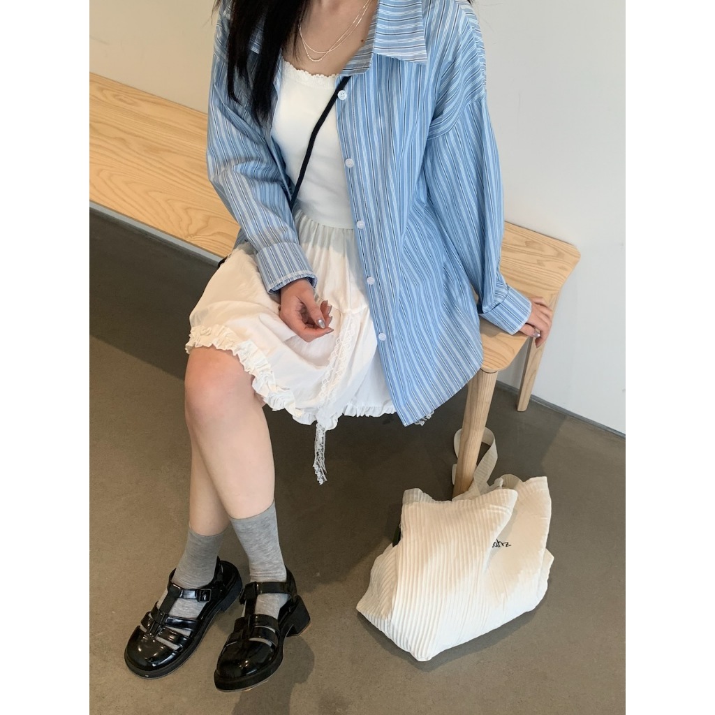 A12 知性色調直條襯衫 #2835