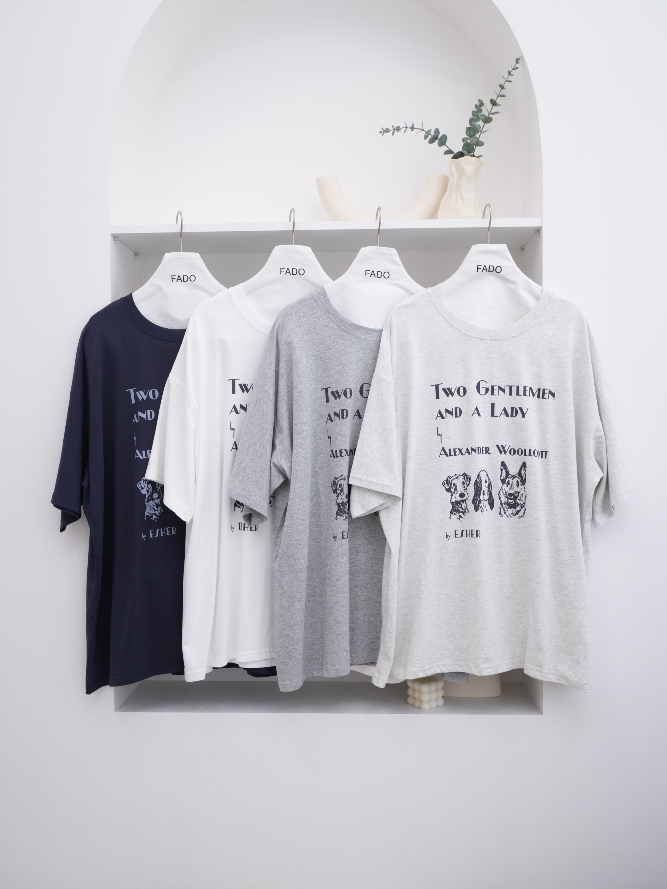 法朵Fado shop｜印字母狗狗੯·̀͡⬮圓領長版Tee 0215013 四色 {S-XL皆可穿} / oversiz