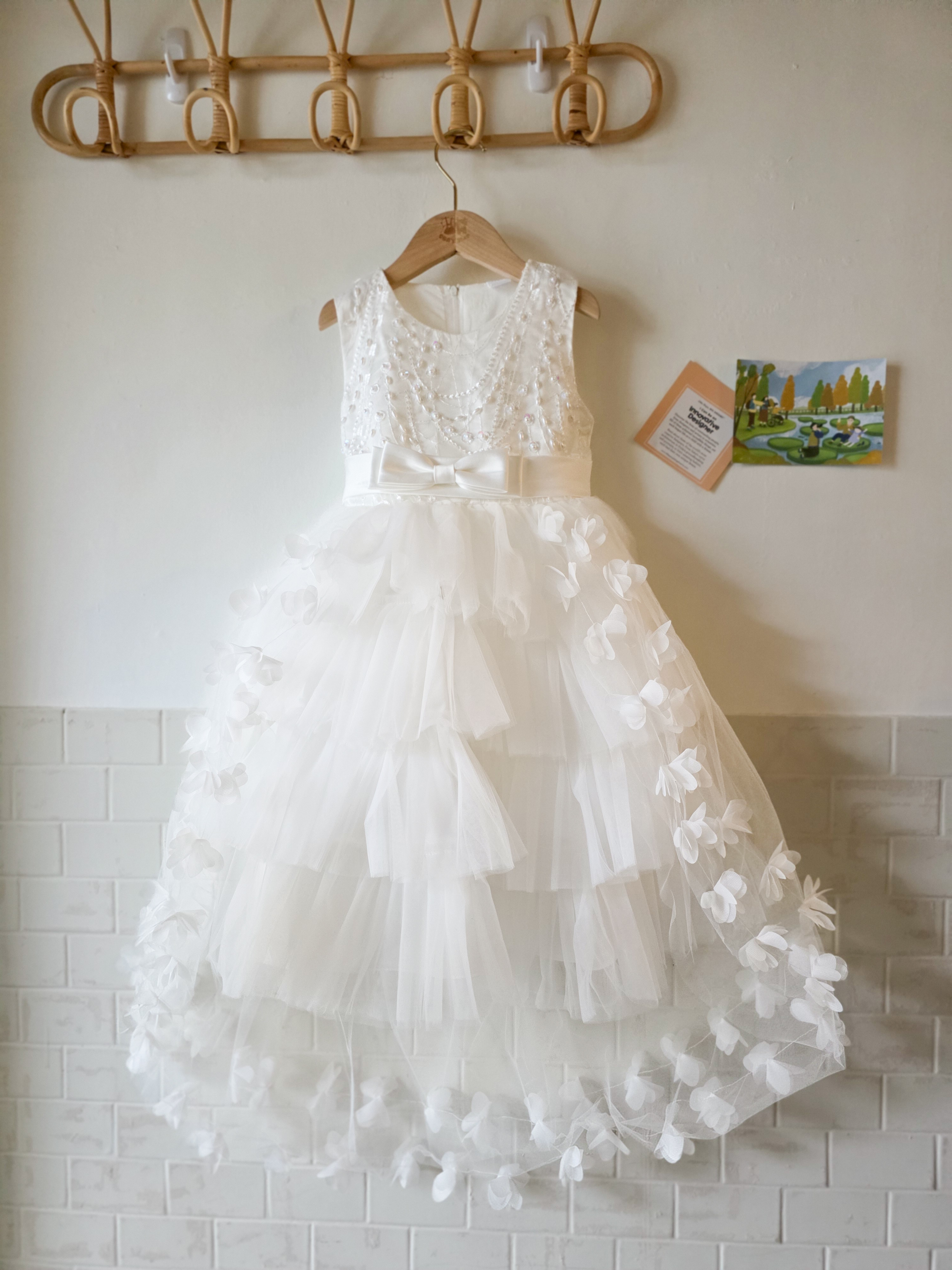 蝶舞花海 拖尾洋裝/小禮服