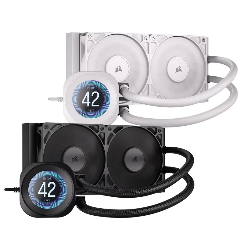 CORSAIR 海盜船 NAUTILUS 240 2.1吋 LCD CPU水冷散熱器 黑色/白色