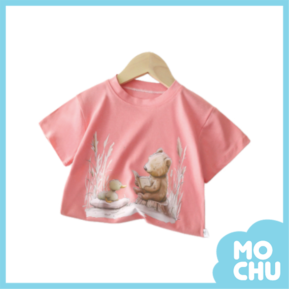 小熊看書短袖上衣(四色)