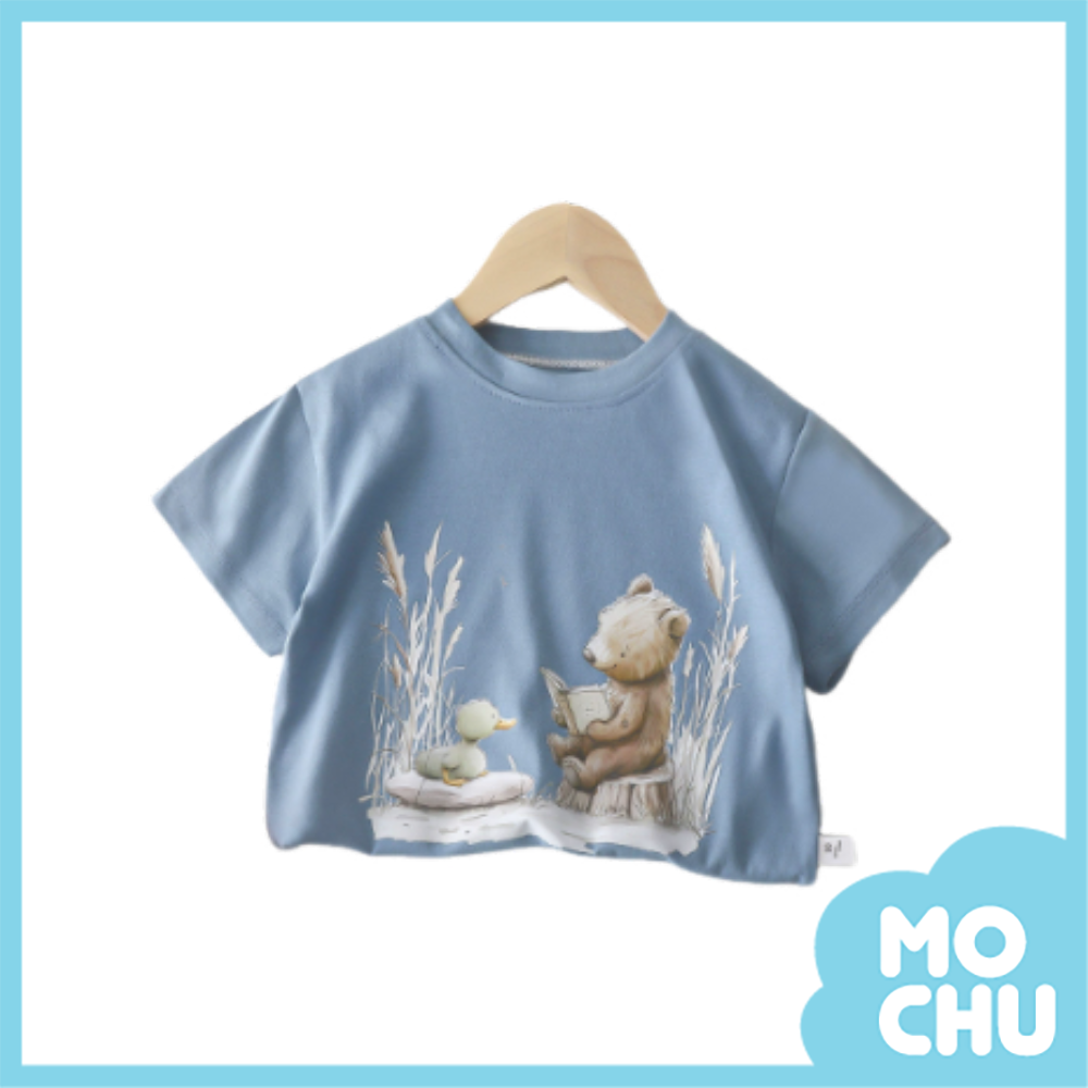 小熊看書短袖上衣(四色)