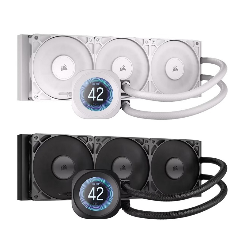 CORSAIR 海盜船 NAUTILUS 360 2.1吋 LCD CPU水冷散熱器 黑色/白色