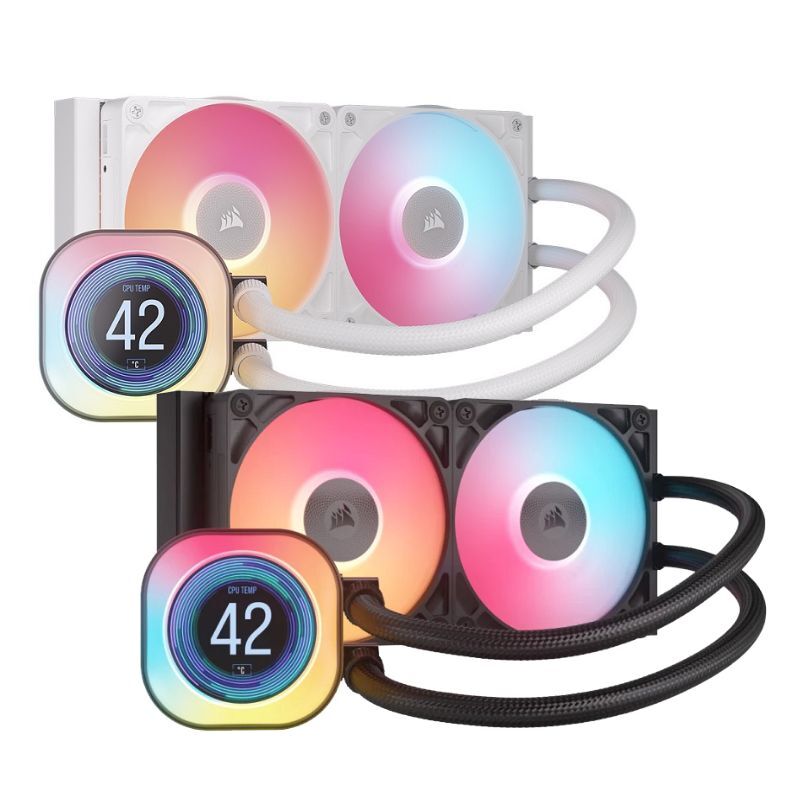 CORSAIR 海盜船 iCUE LINK TITAN LCD 240 RGB CPU水冷散熱器 黑色/白色