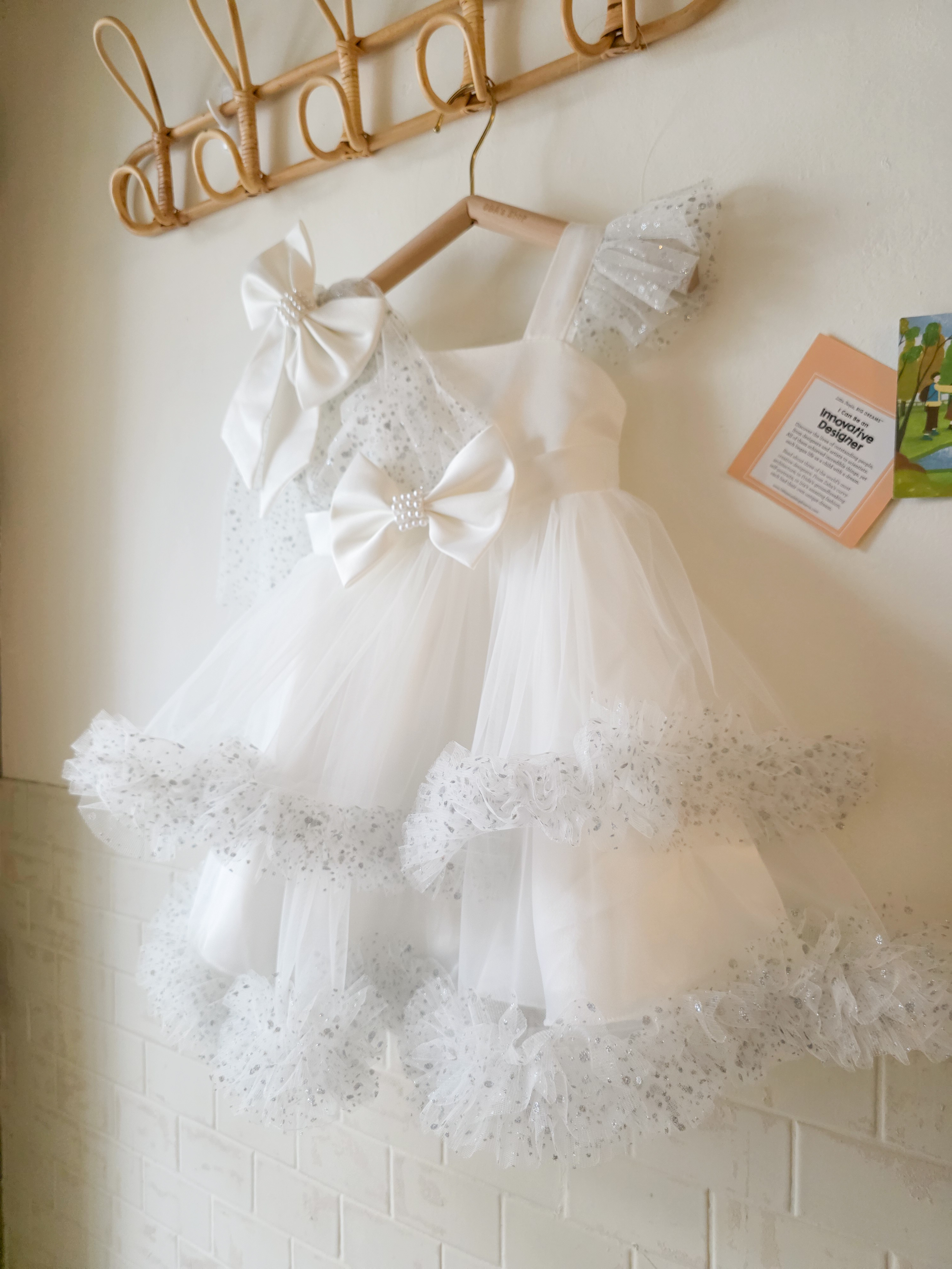 雙蝴蝶結滿天星 拖尾洋裝/小禮服