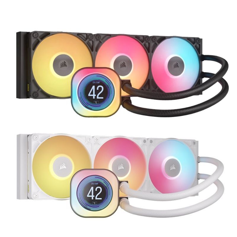 CORSAIR 海盜船 iCUE LINK TITAN LCD 360 RGB CPU水冷散熱器 黑色/白色