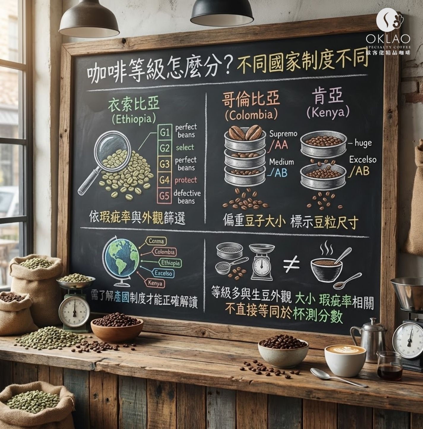 咖啡豆G1什麼意思 咖啡等級 咖啡豆等級 G1咖啡 衣索比亞G1 咖啡分級制度 咖啡瑕疵率 咖啡杯測 咖啡品質判斷 歐客佬咖啡