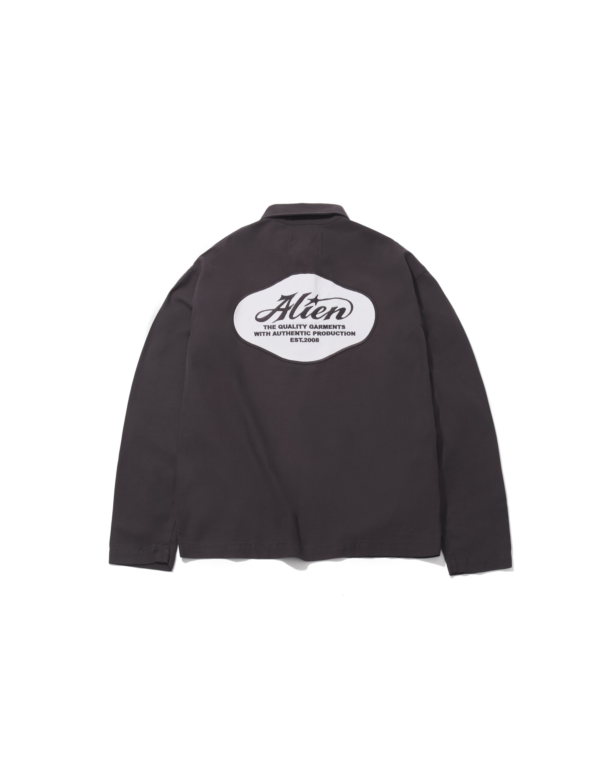 AES ALIEN STAR APPLIQUÉ WASHED LONG-SLEEVE POLO SHIRT