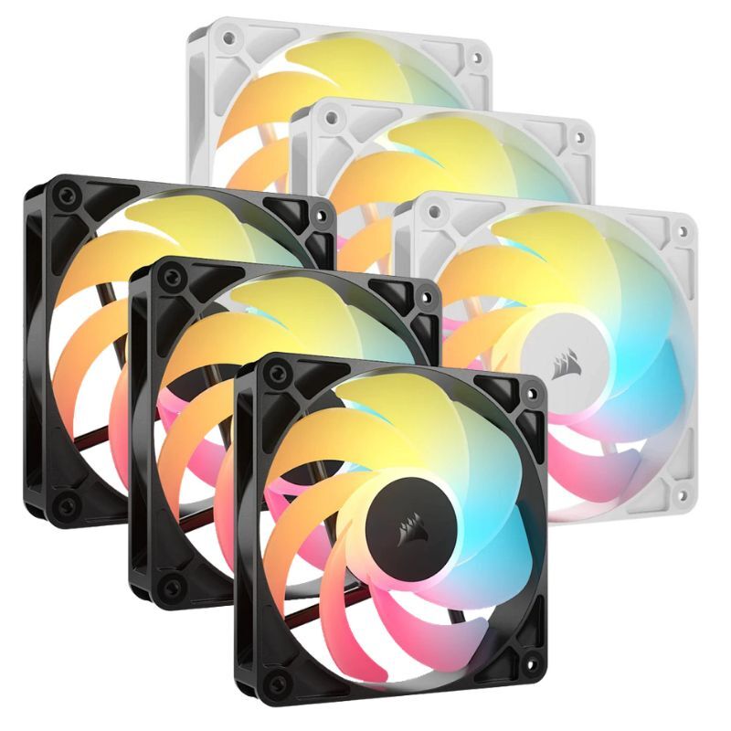 Corsair 海盜船 RS120-R ARGB &nbsp;PWM 反向機殼三入風扇組 黑色/白色