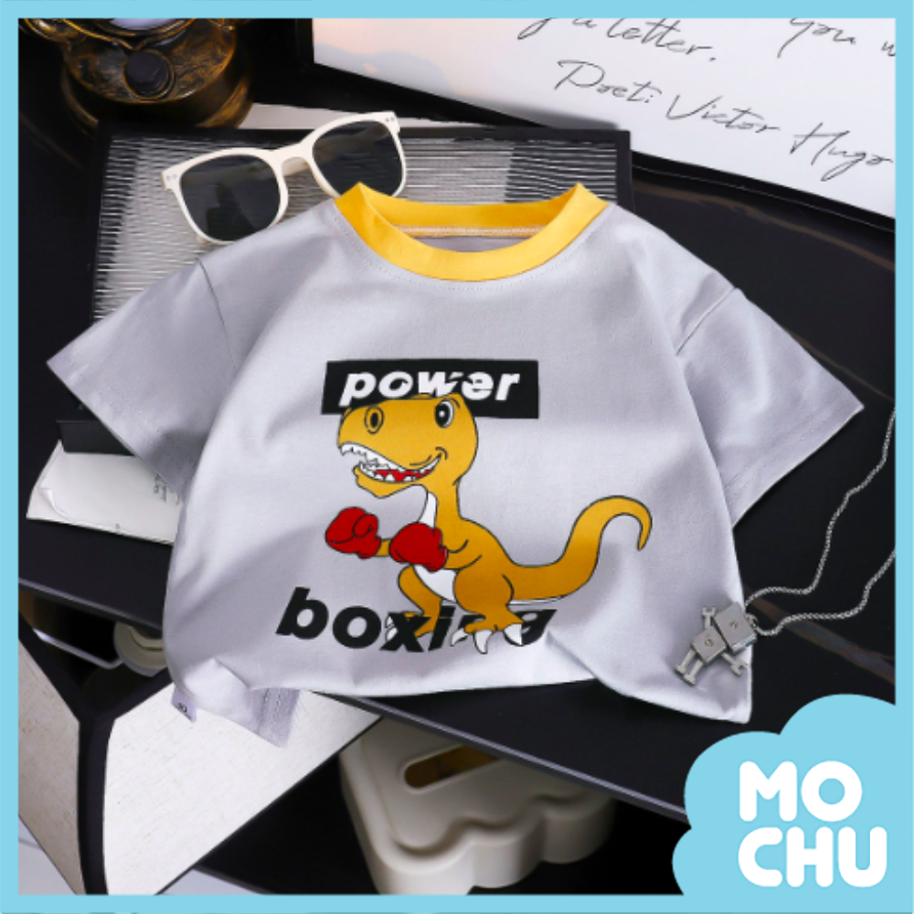 恐龍打拳擊短袖上衣(三色)