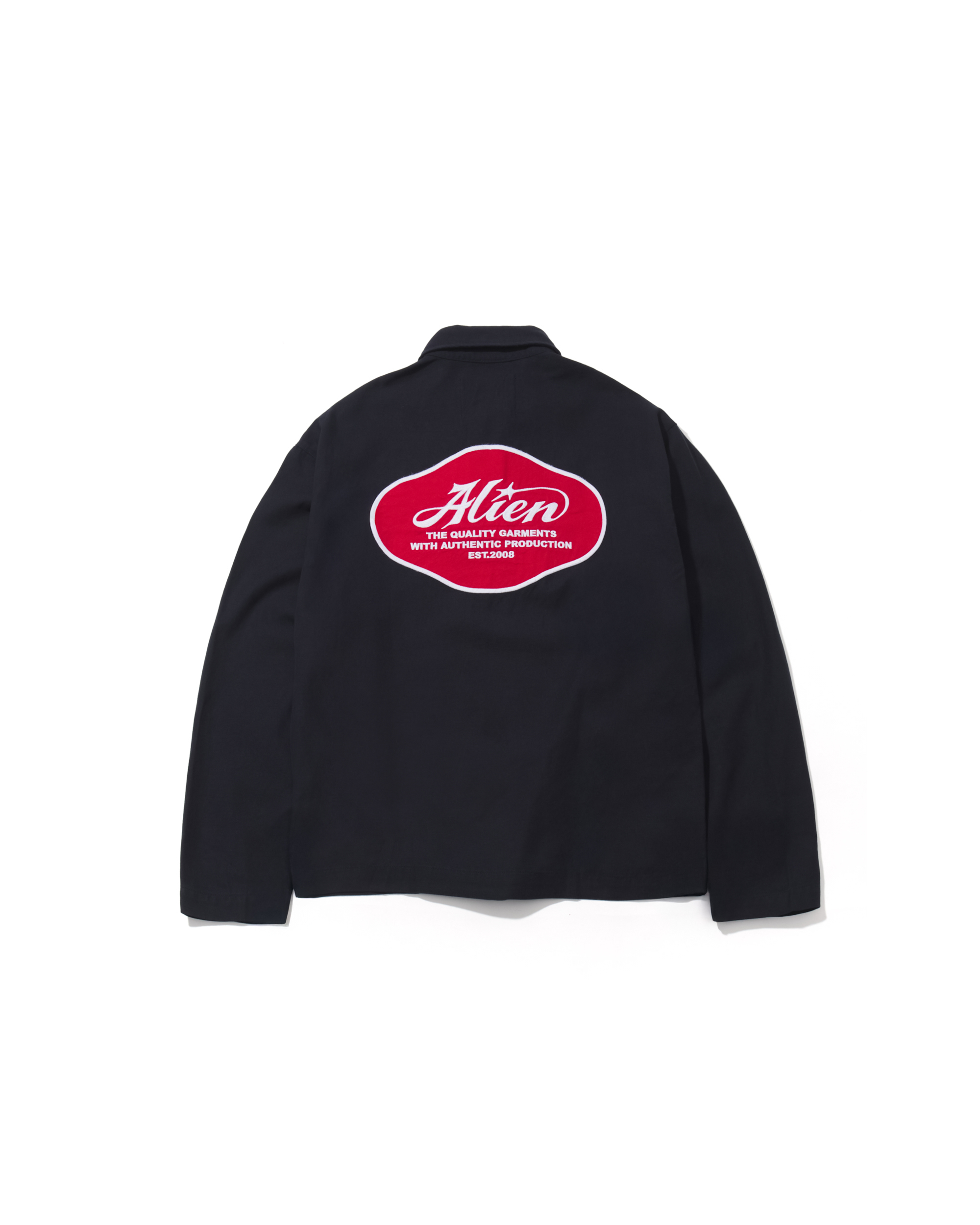 AES ALIEN STAR APPLIQUÉ WASHED LONG-SLEEVE POLO SHIRT