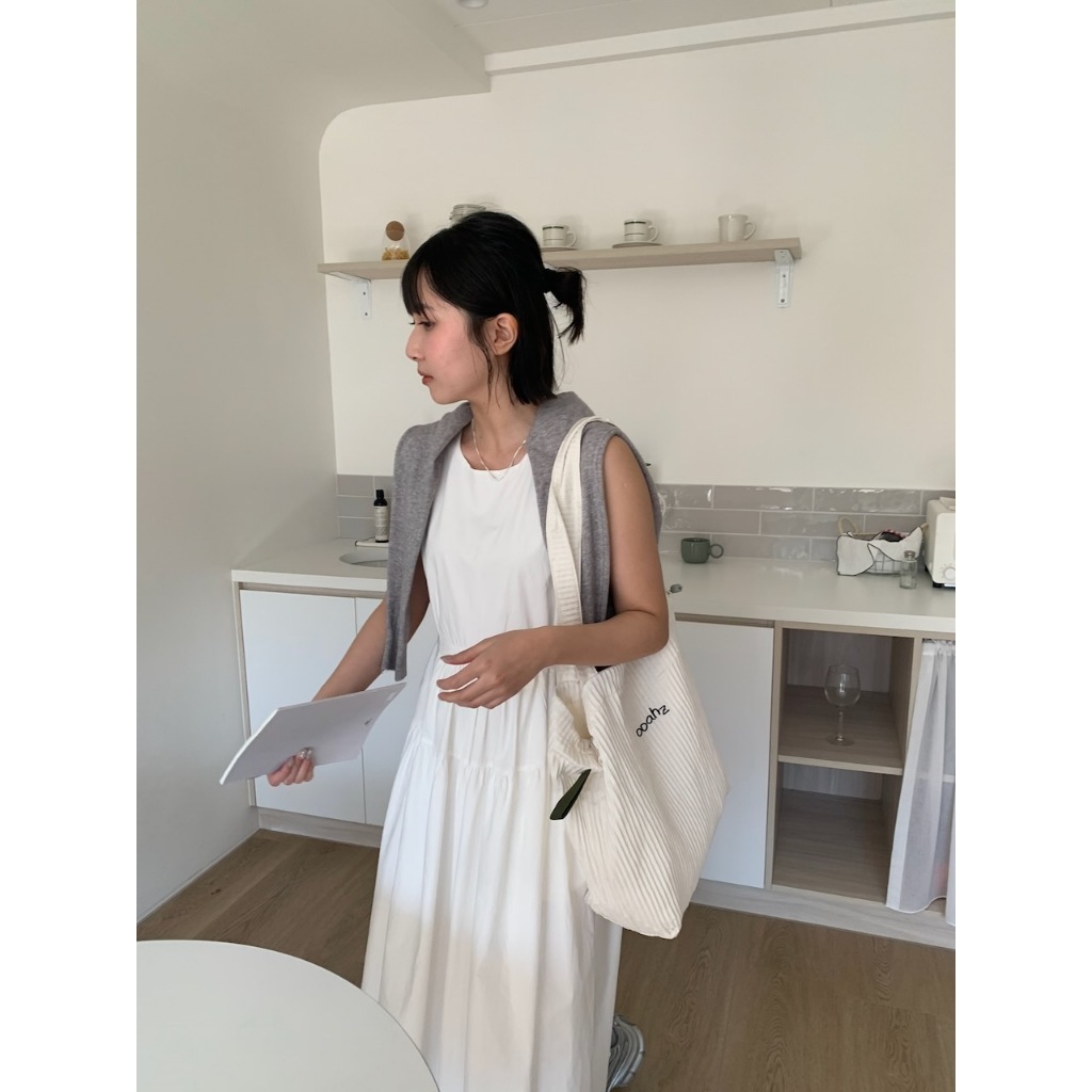 A27 春日圓領無袖長版洋裝 #5257