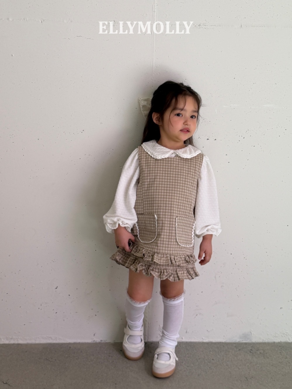 Ellymolly 口袋荷葉邊背心連身裙  / 2色