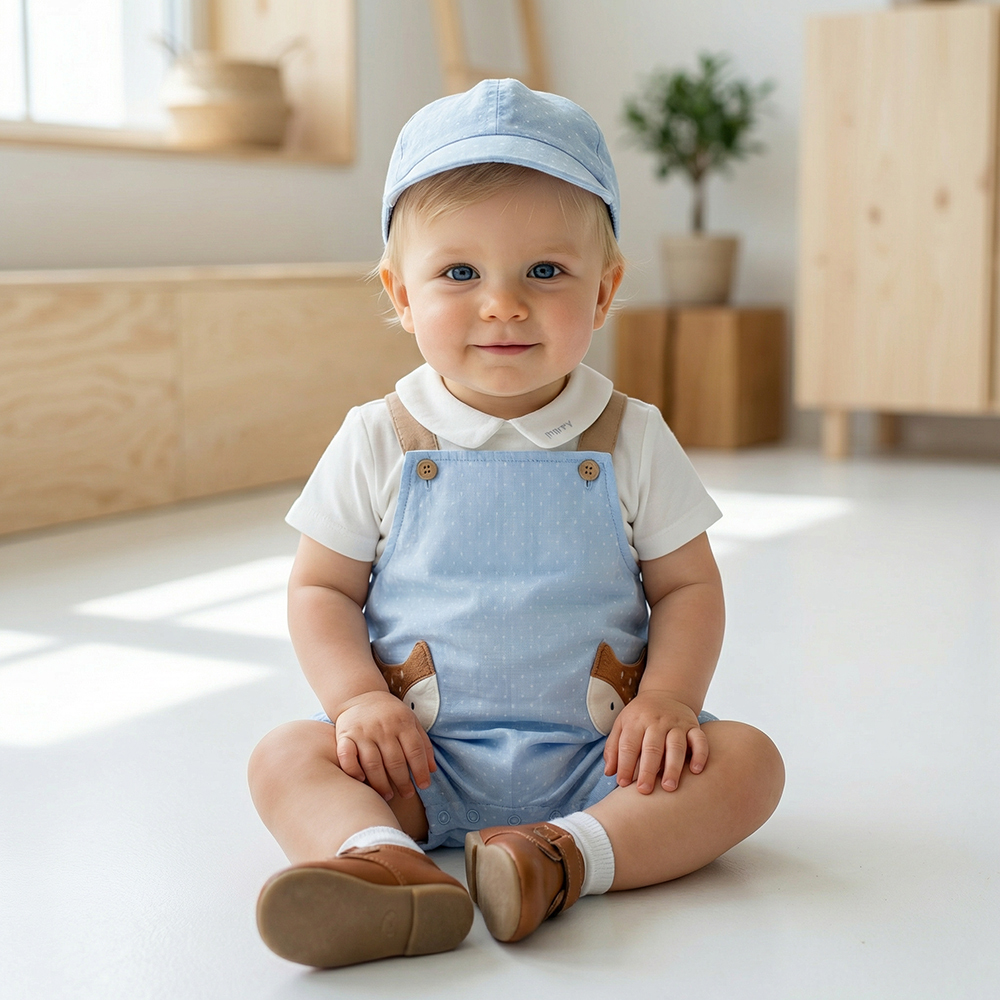 PIPPY 可愛小麋鹿翻領3入組禮盒 藍