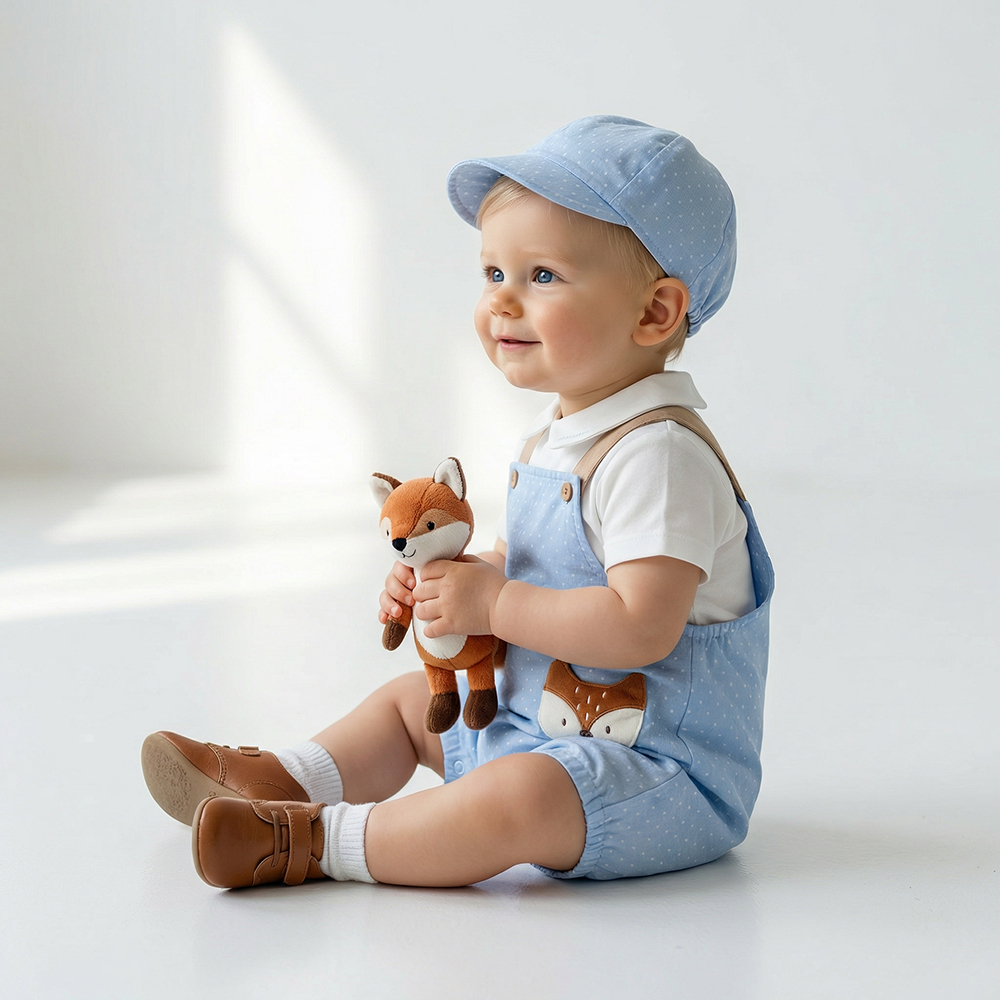 PIPPY 可愛小麋鹿翻領3入組禮盒 藍