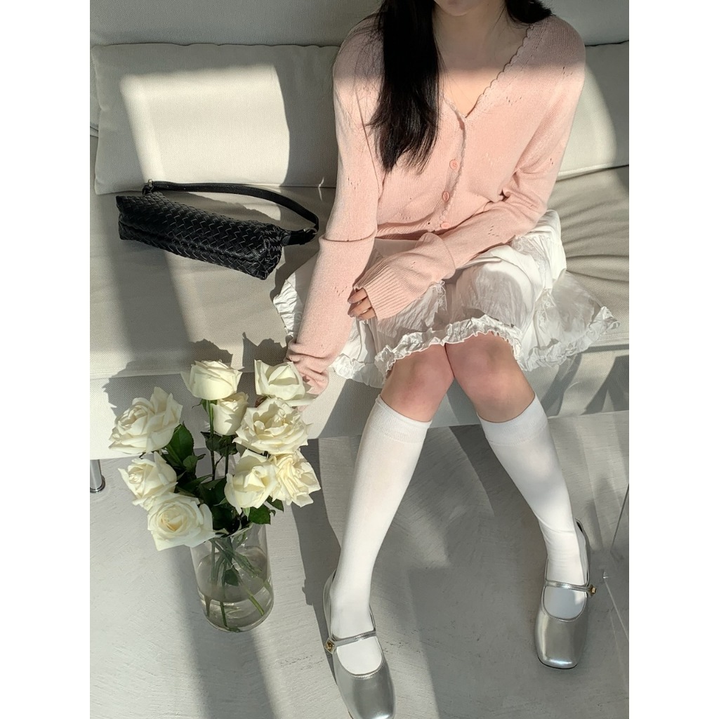 A32 卷心曲奇 造型針織開扣上衣 #7635