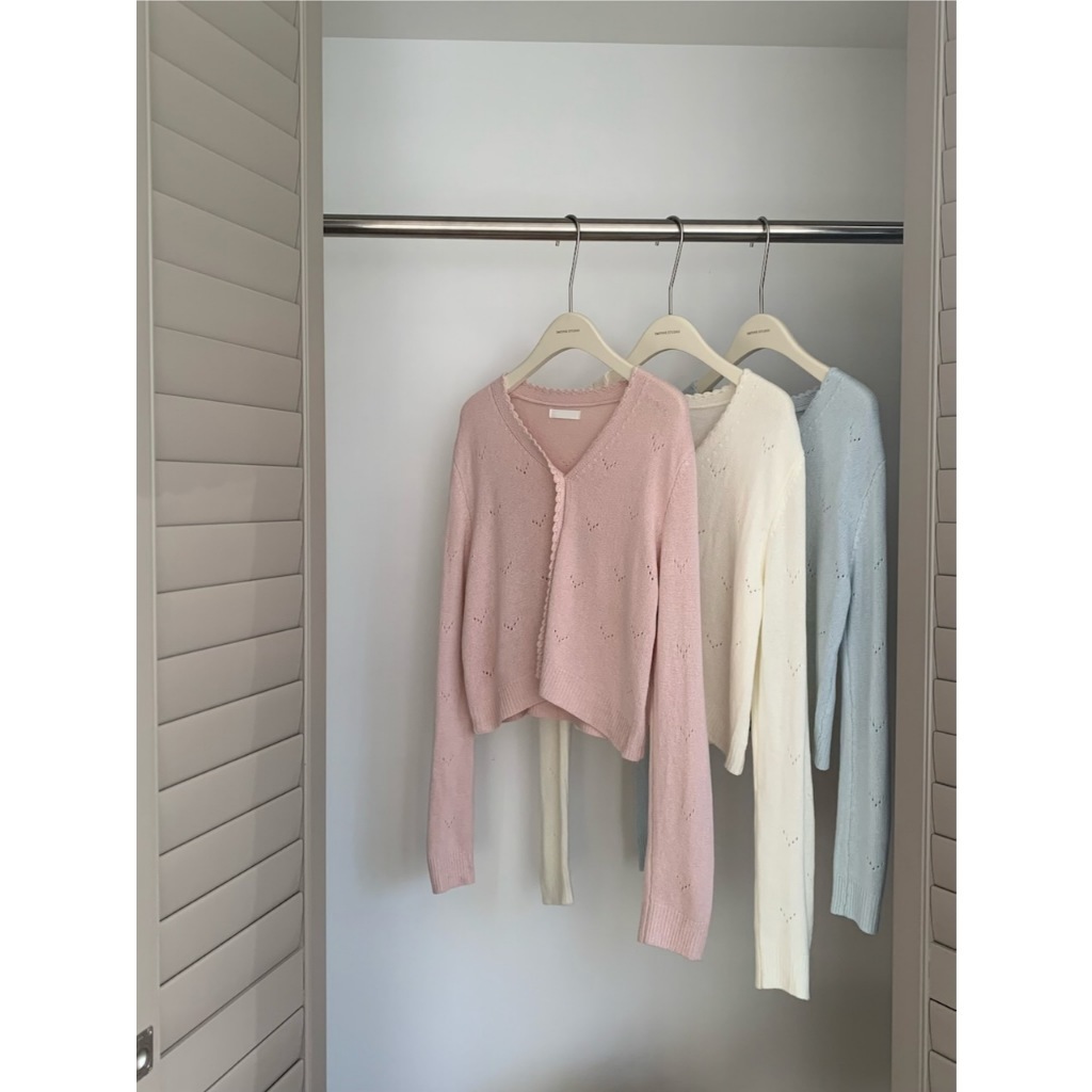 A32 卷心曲奇 造型針織開扣上衣 #7635