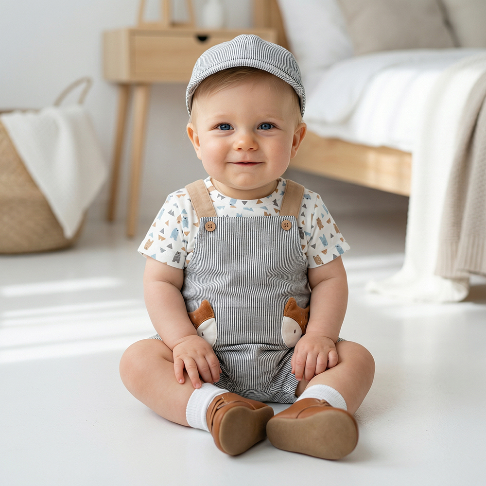 PIPPY 可愛小麋鹿翻領3入組禮盒 灰